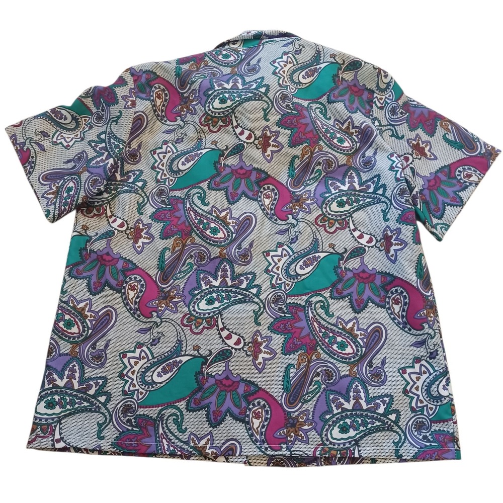 Lucky Winner Vintage Paisley Blouse Elegant Eclectic Funky Retro Print Blouse - Picture 7 of 9